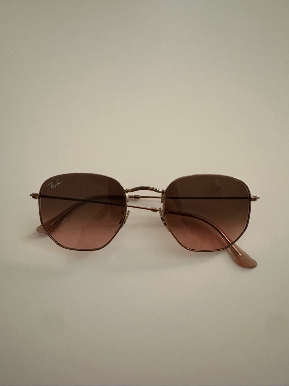 Ray-Ban Women's Gold Frame Sunglasses with Brown Gradient Lenses